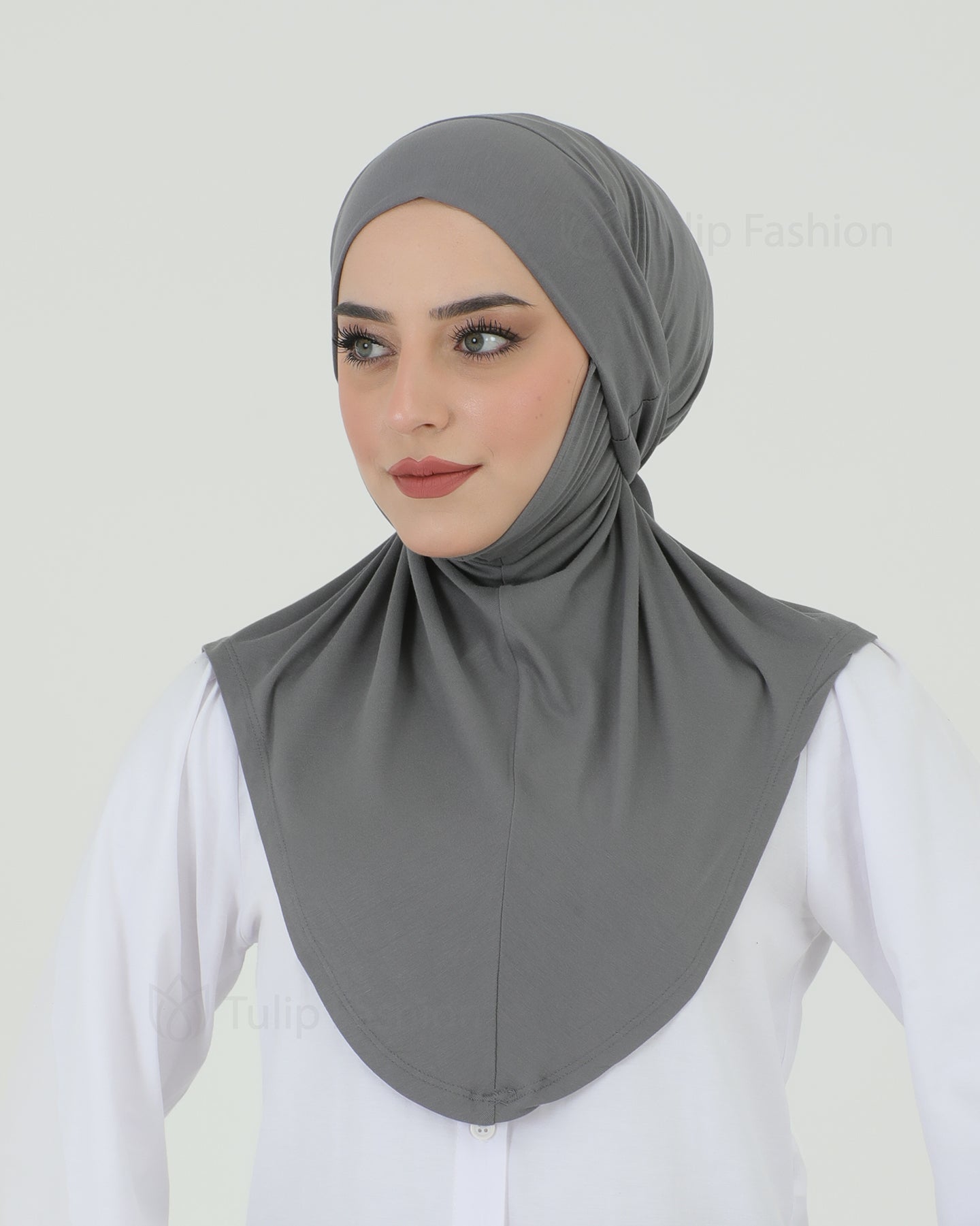 Hijab - Instant Jersey with band - Dark Gray