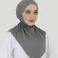 Hijab - Instant Jersey with band - Dark Gray