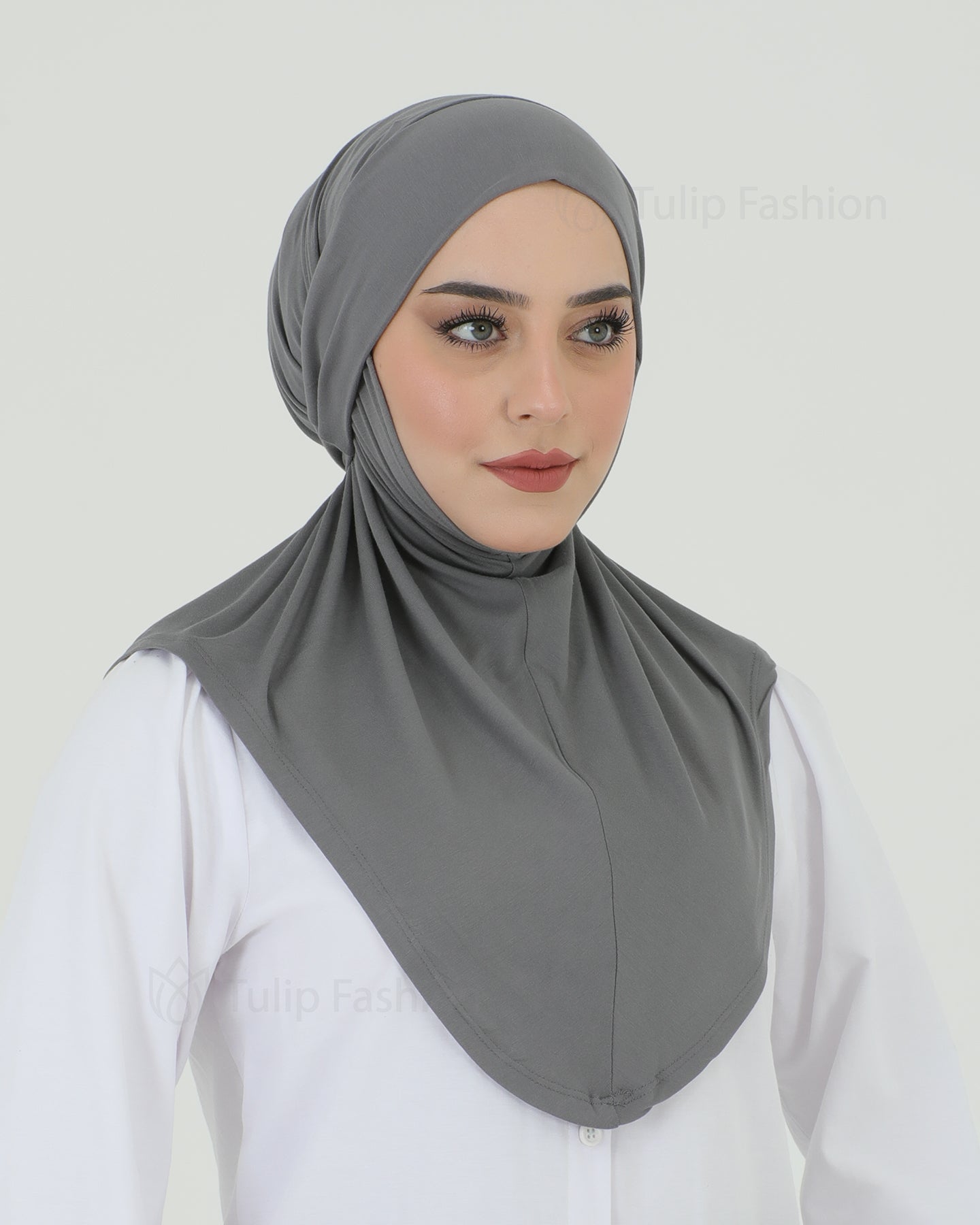 Hijab - Instant Jersey with band - Dark Gray