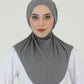 Hijab - Instant Jersey with band - Dark Gray