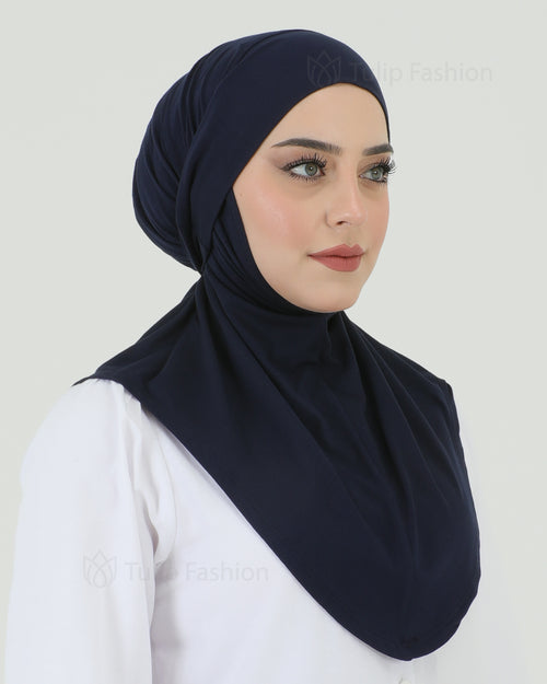 Hijab - Instant Jersey with band - Midnight Blue