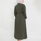 Open Abaya set with sleeveless dress - Olive Green