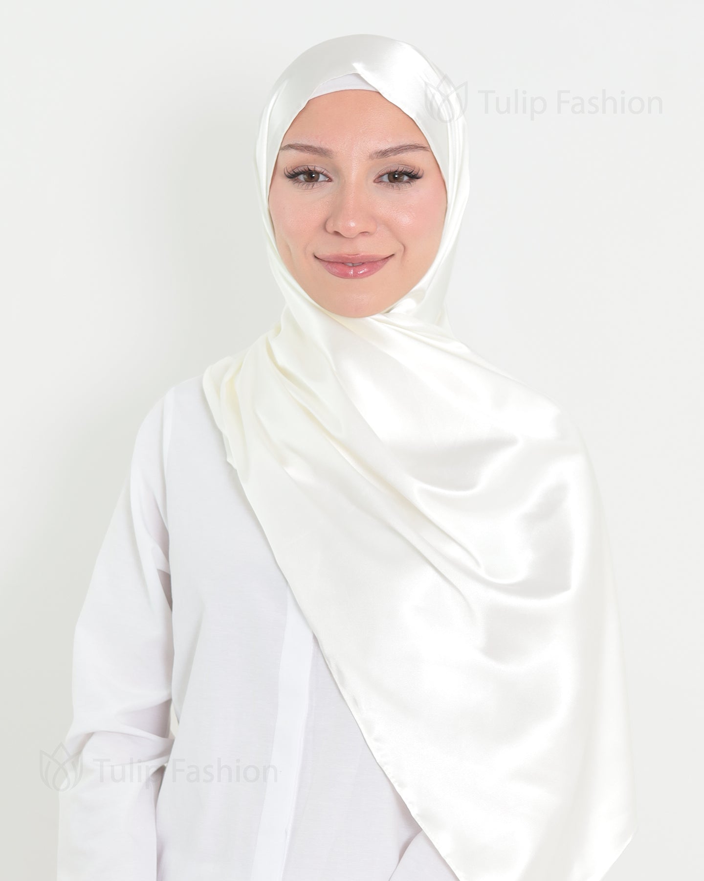 Satin Hijab - White