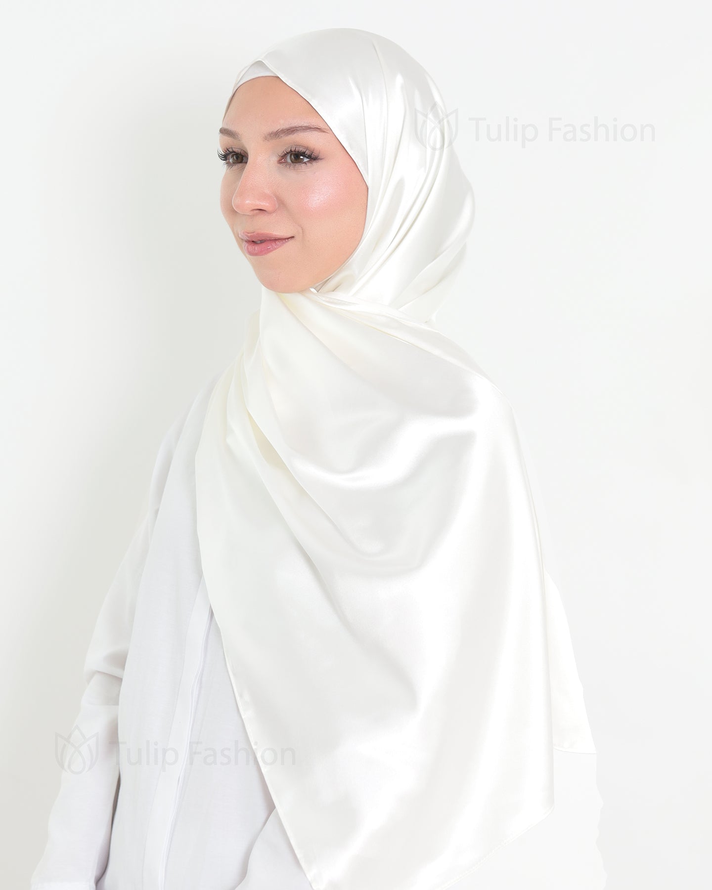 Satin Hijab - White