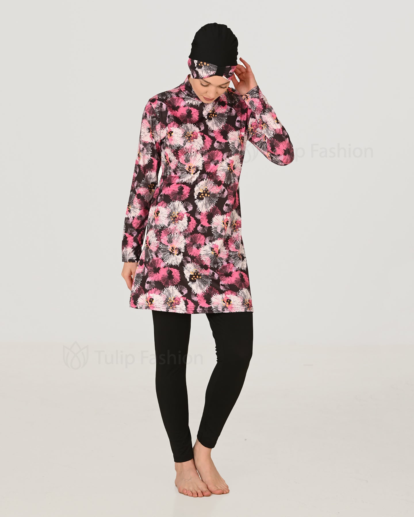 Muslim Swimsuit with Turban - Rosa