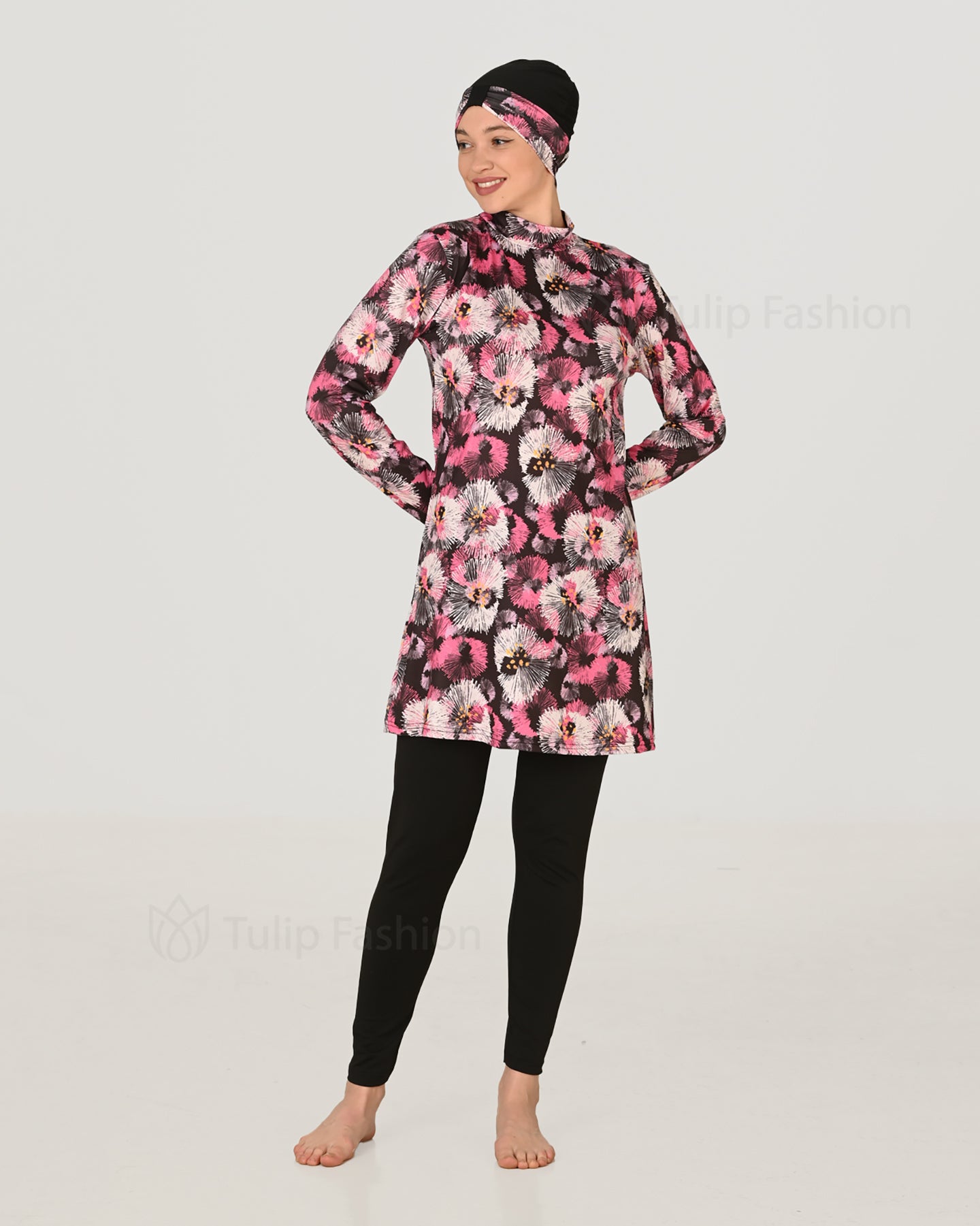 Muslim Swimsuit with Turban - Rosa