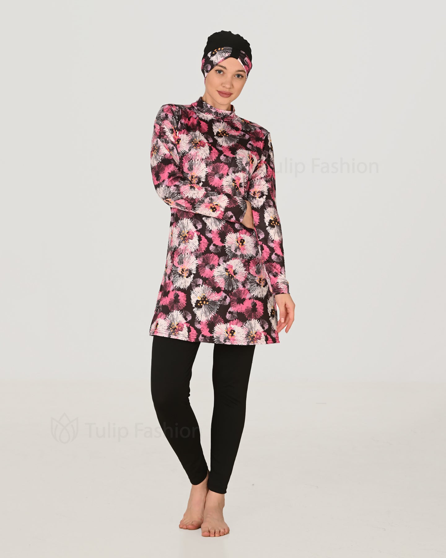 Muslim Swimsuit with Turban - Rosa