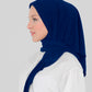 Hijab - Square Lycra Striped - Dark Blue