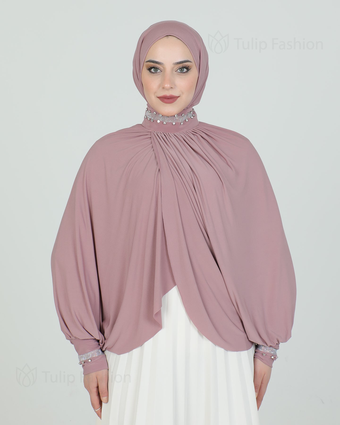 Hijab - Instant Lycra with arms - Light Pink