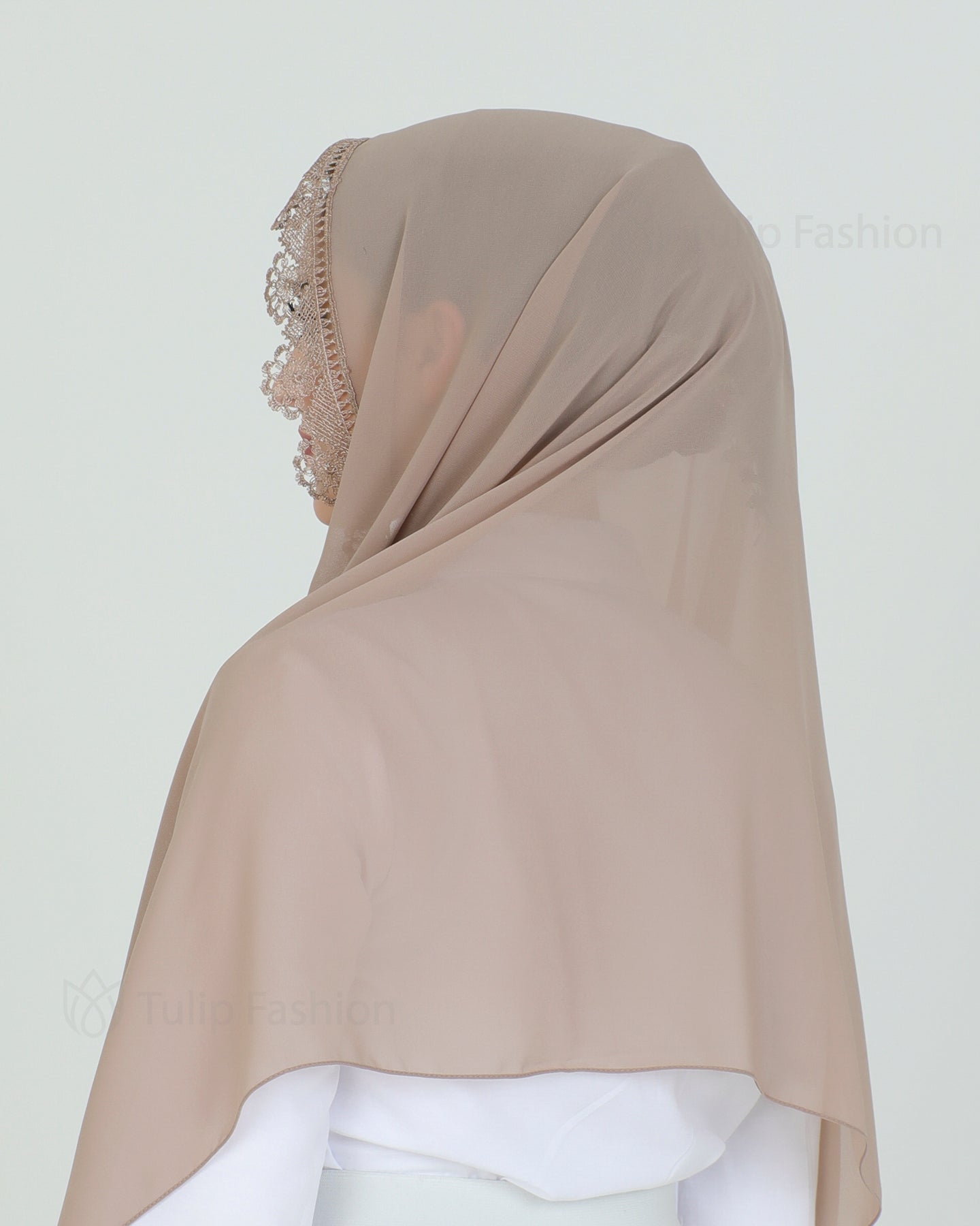 Hijab - chiffon Dantelle - Nude Beige