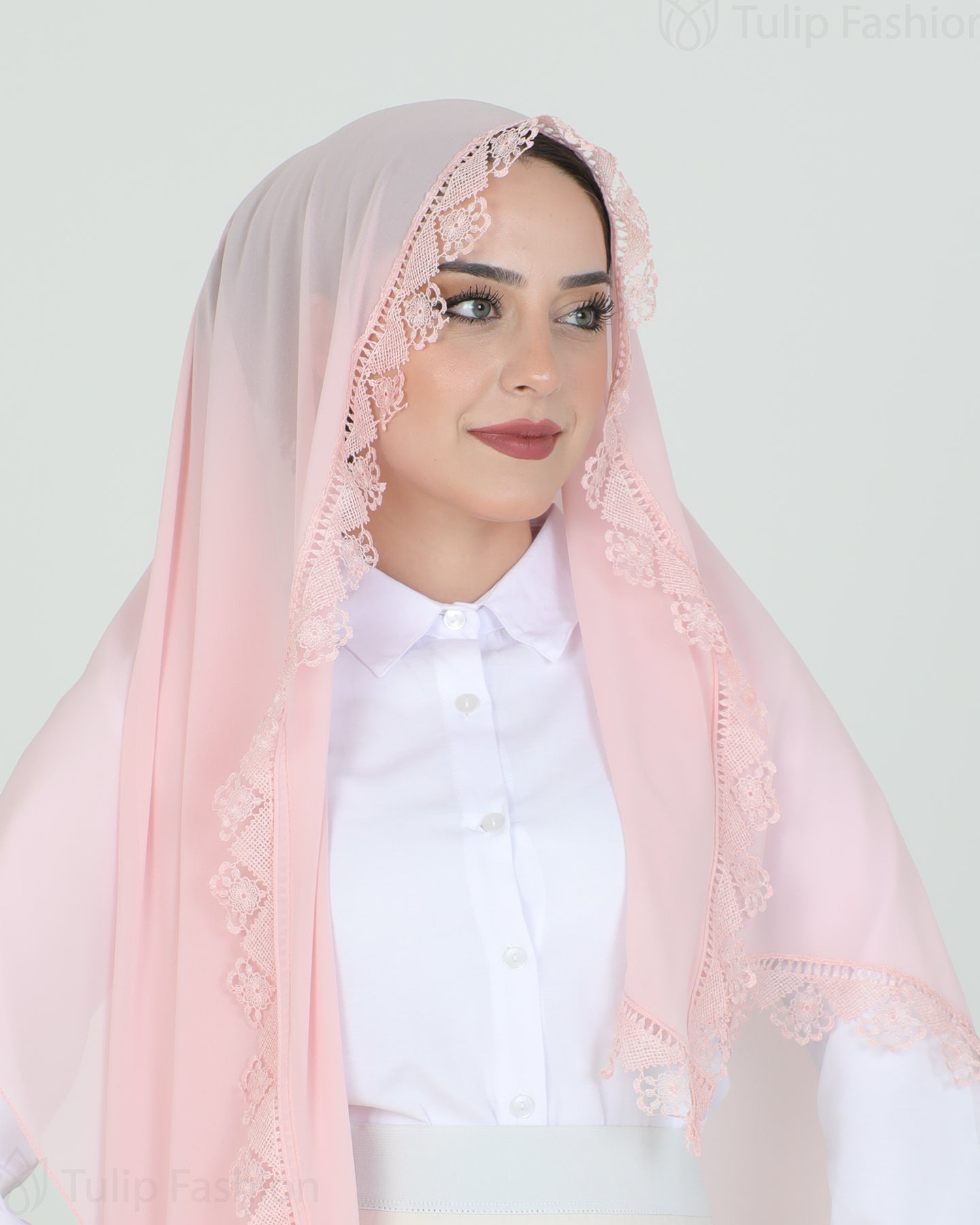 Hijab - chiffon Dantelle - Light Pink