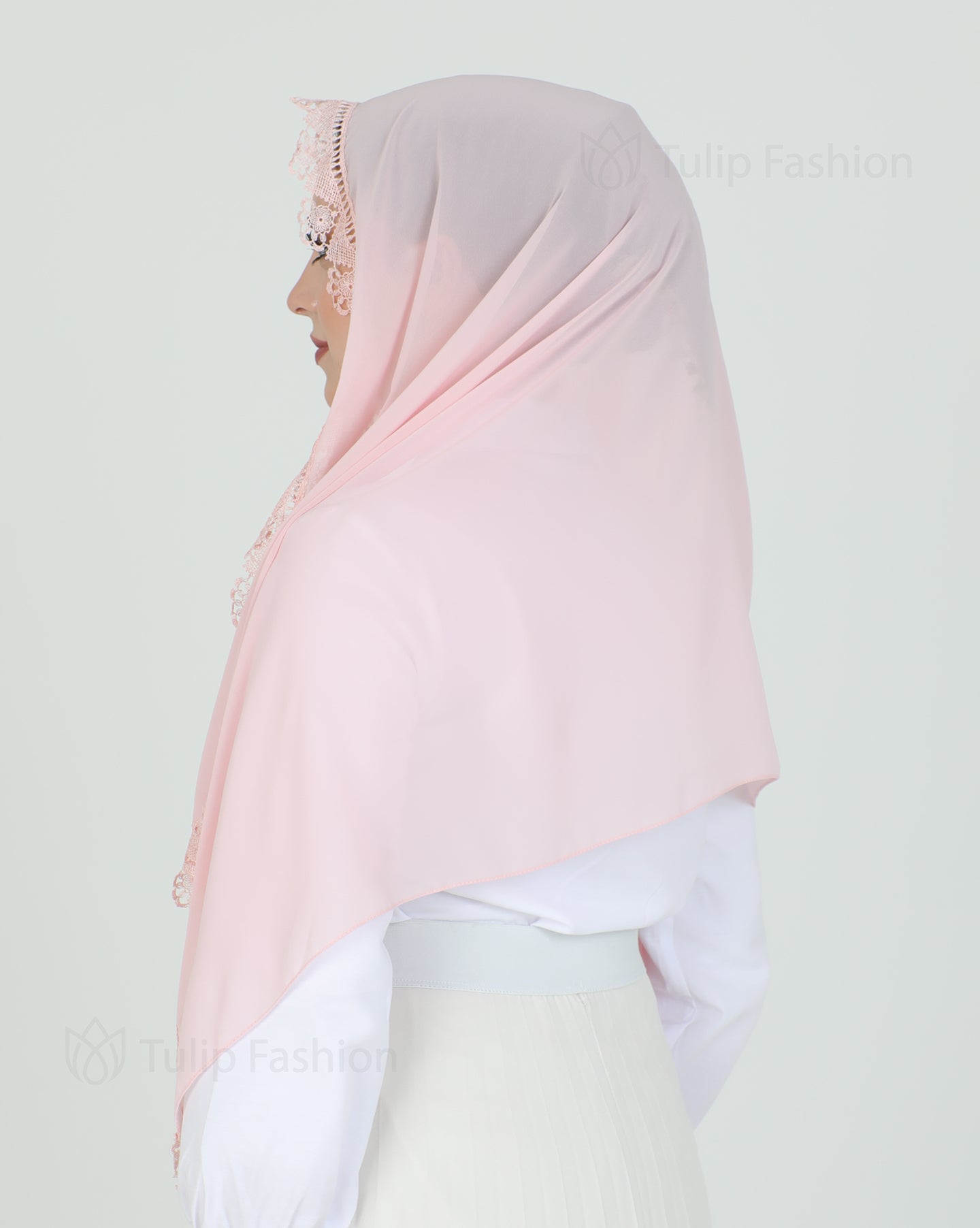 Hijab - chiffon Dantelle - Light Pink