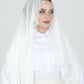 Hijab - chiffon Dantelle - White