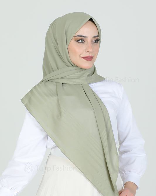 Hijab - chiffon stripes 120 cm - Pistachio Green