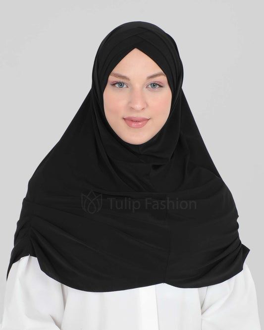 Hijab - Al Amira cross with cap - Black