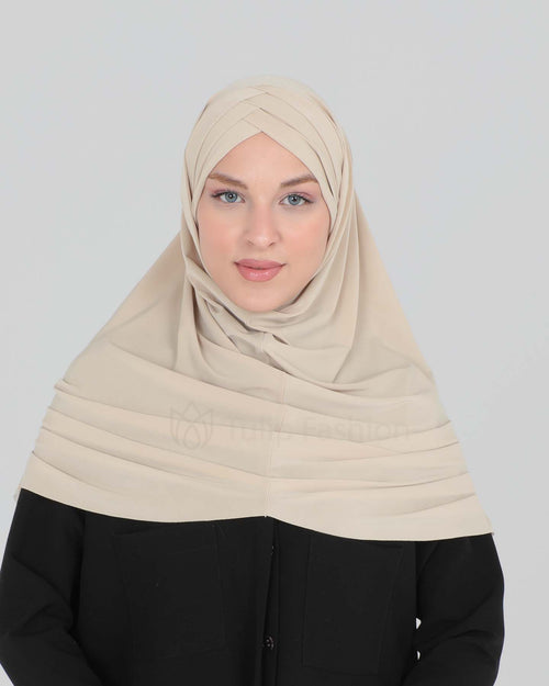 Hijab - Al Amira cross with cap - Beige