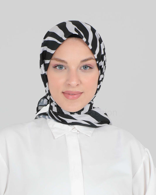 Hijab - Square Zebra - Black