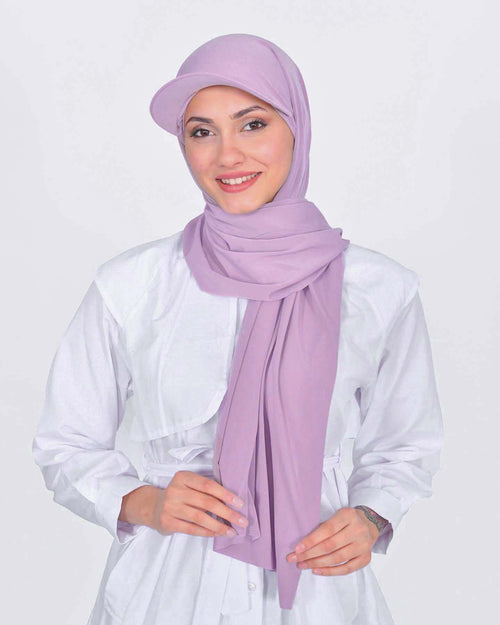 Hijab - Lycra Instant With Cap - Light Purple