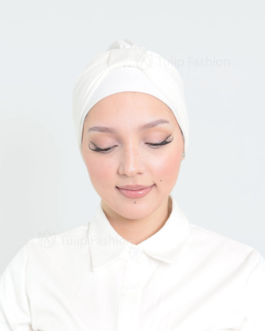 Turban - Lavender - Off White