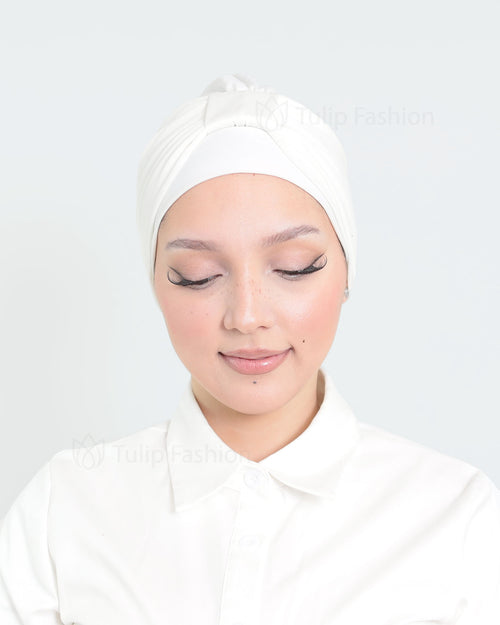 Turban - Lavender - Off White