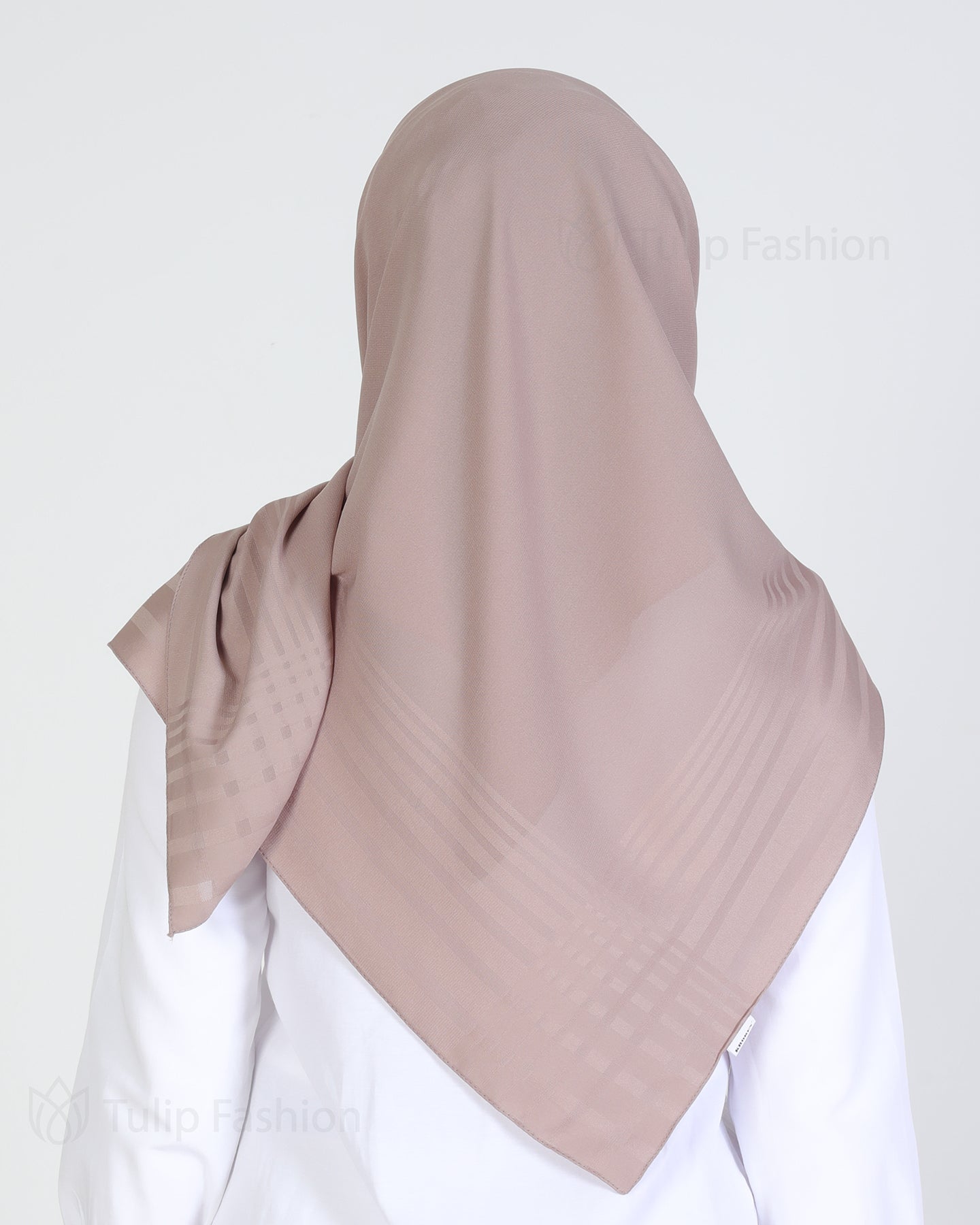 Hijab - chiffon stripes 120 cm - Brown