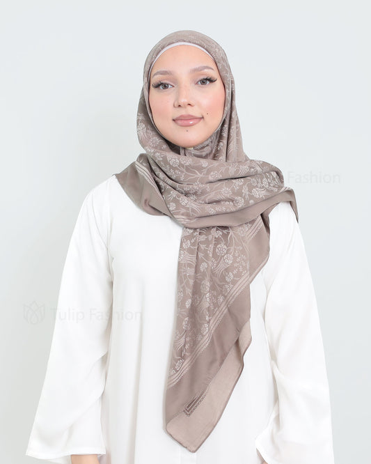 Hijab - Square Viskon 120 cm -   Cocoa Brown