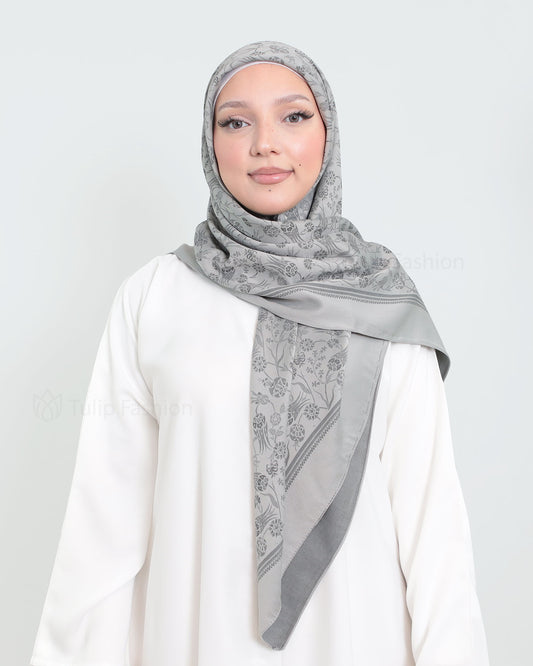 Hijab - Square Viskon 120 cm -  Grey