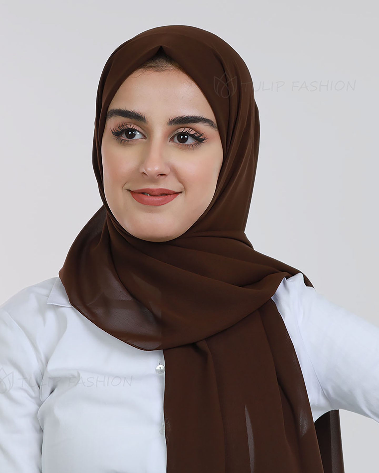 Hijab - Chiffon - Dark Brown 