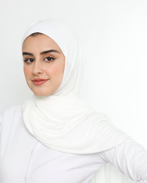 Hijab - Stretch Jersey - Off-White