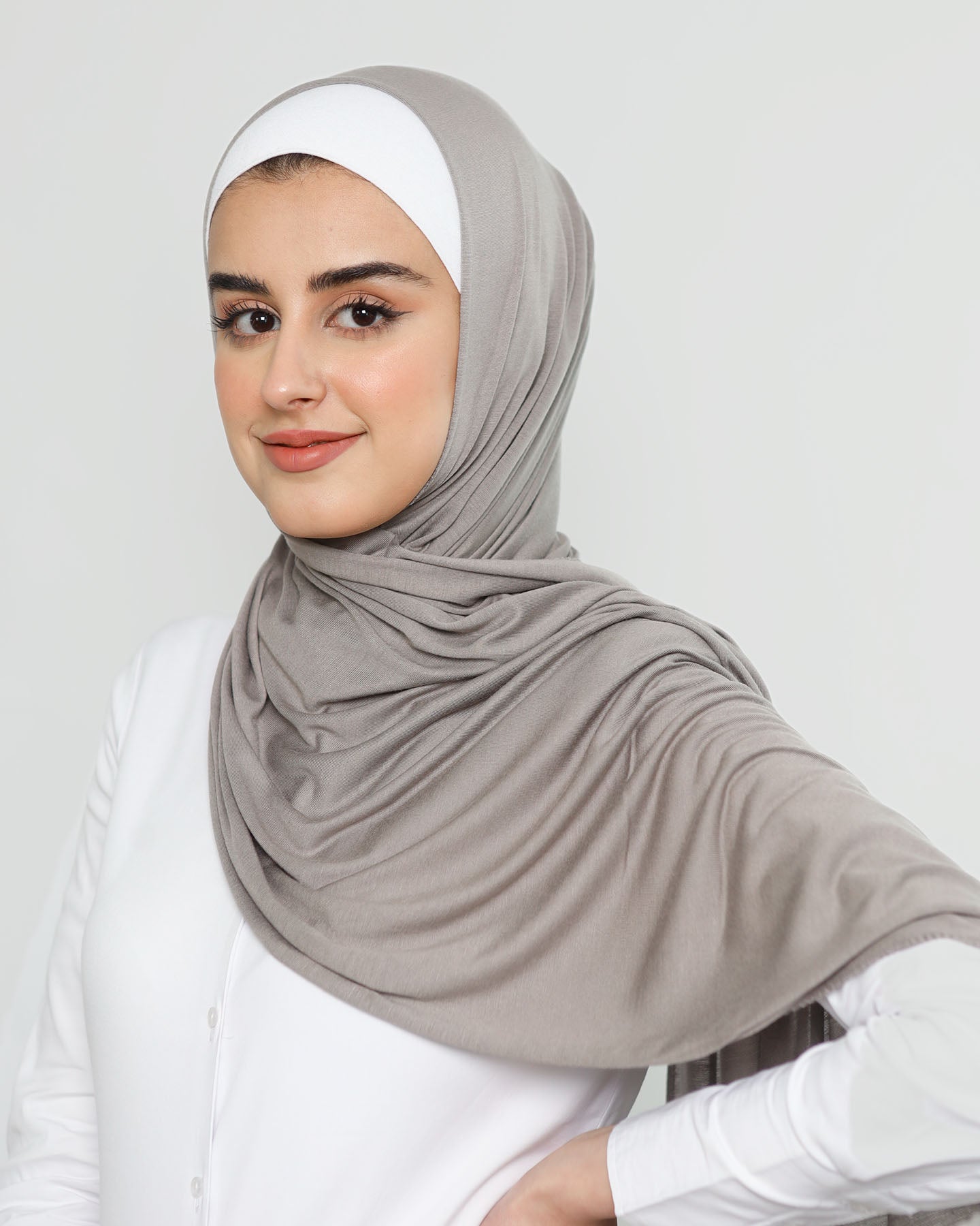 Hijab - Stretch Jersey - Medium Gray