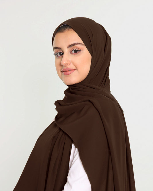 Hijab - Medina Luxury Chiffon - Dark Brown