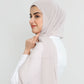 Hijab - Instant Chiffon With Cap - Pearl White
