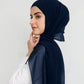 Hijab - Instant Chiffon With Cap - Midnight Blue