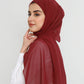 Hijab - Instant Chiffon With Cap - Light Maroon