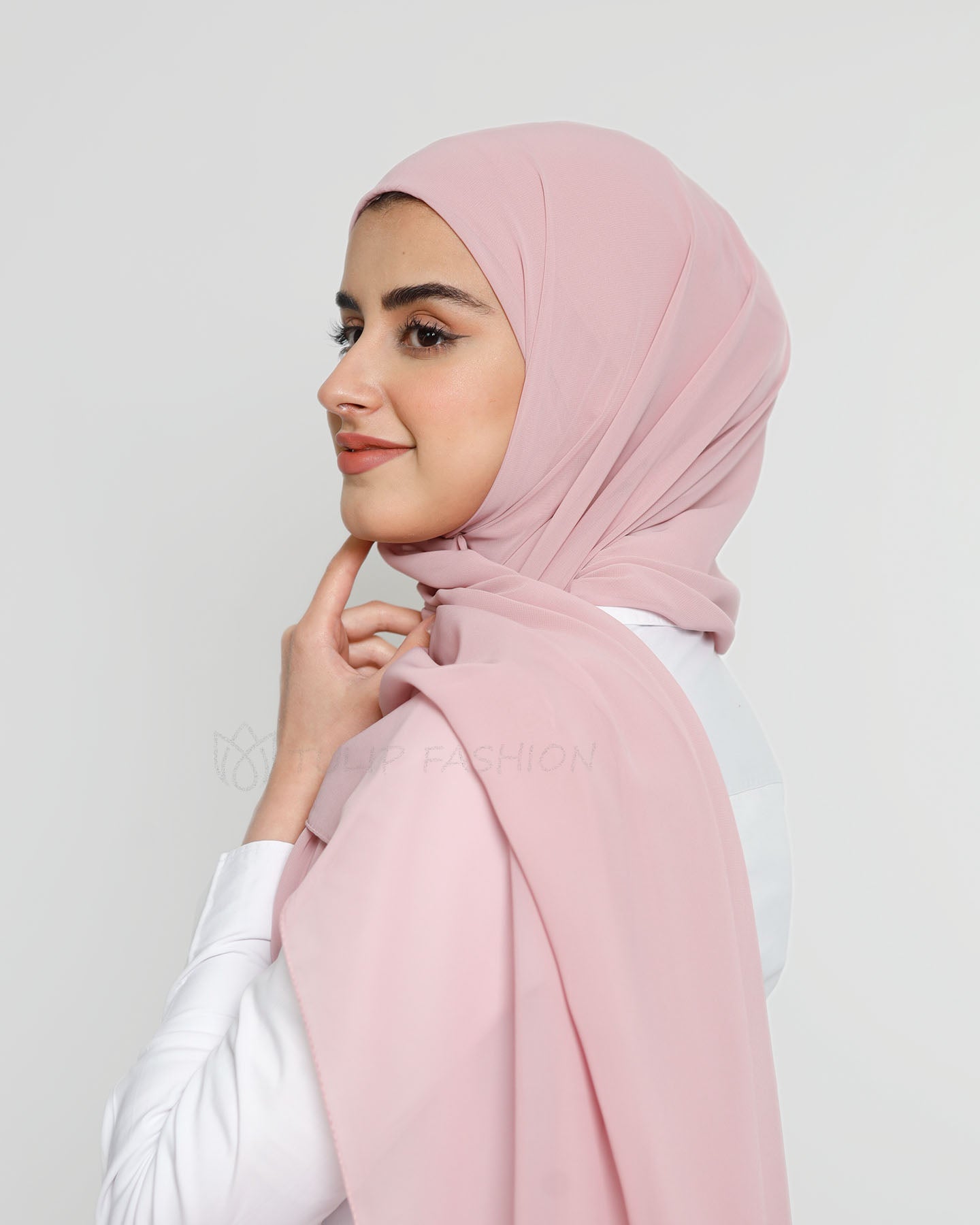 Hijab - Instant Chiffon With Cap - Powder Pink