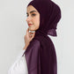 Hijab - Instant Chiffon With Cap - Purple Jam