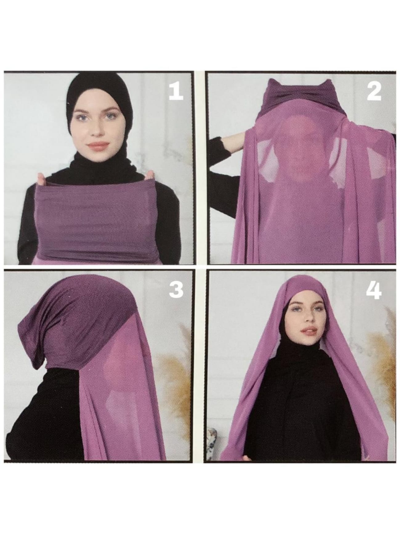Hijab - Instant Chiffon With Cap - Light Mauve