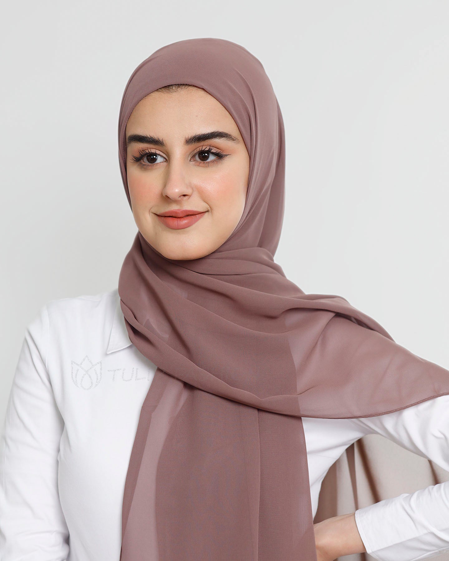 Hijab - Instant Chiffon With Cap - Old Mauve