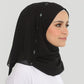 Hijab - Instant Chiffon Loop Crystal  - Black