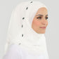 Hijab - Instant Chiffon Loop crystal - White
