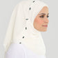 Hijab - Instant Chiffon Loop crystal - Off-White