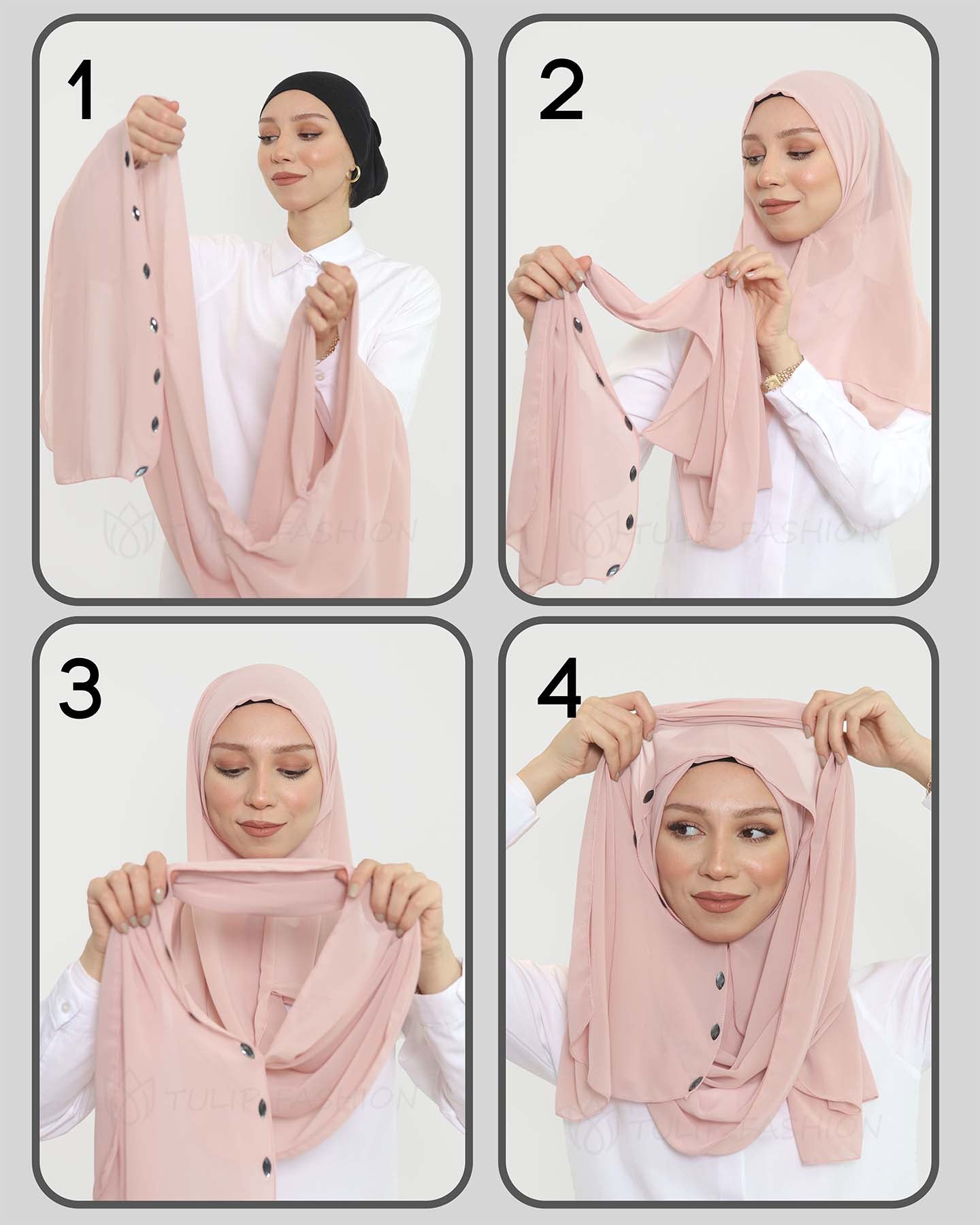 Hijab - Instant Chiffon Loop crystal