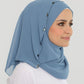 Hijab - Instant Chiffon Loop crystal - Ocean Blue