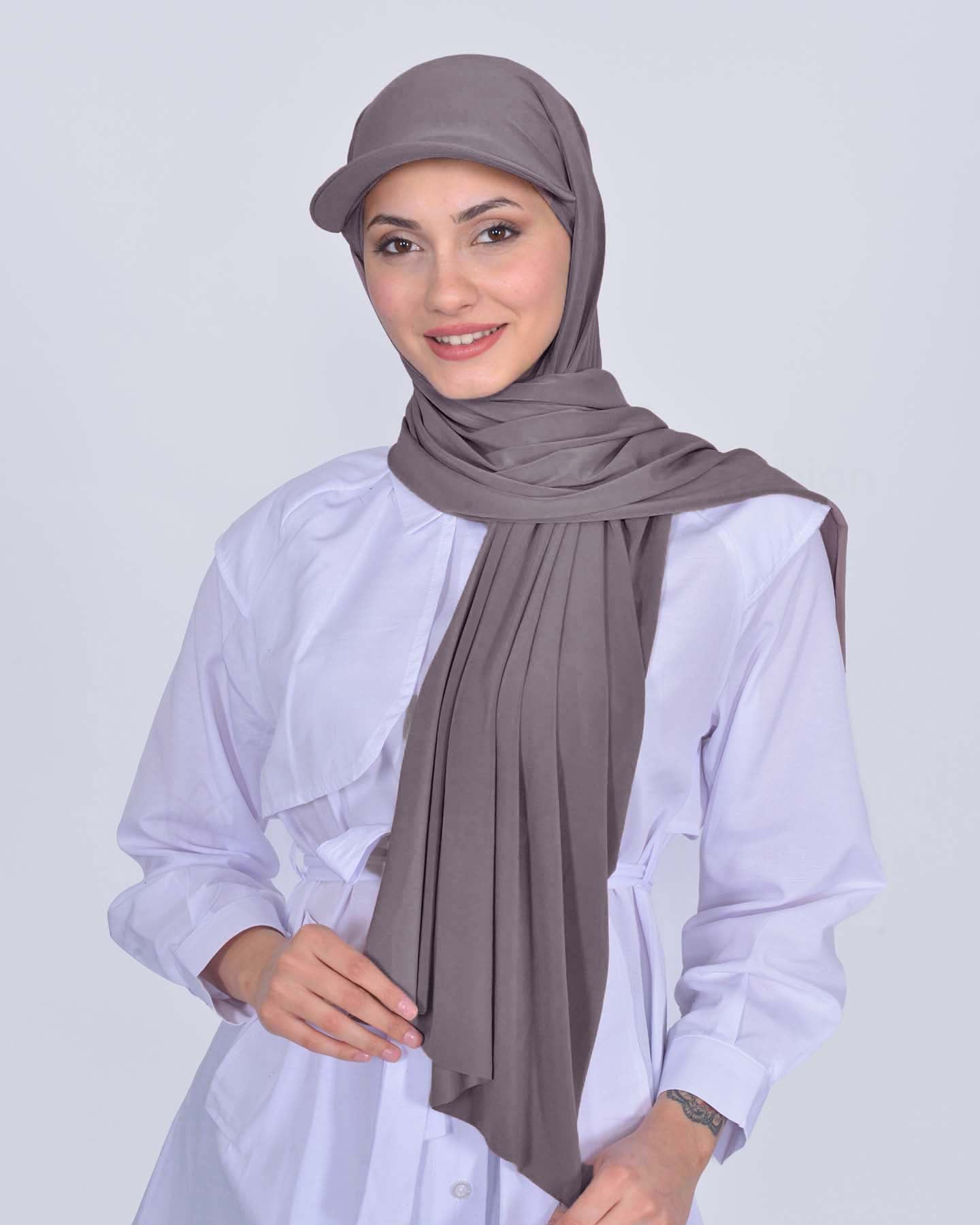 Hijab - Lycra Instant With Cap - Taupe