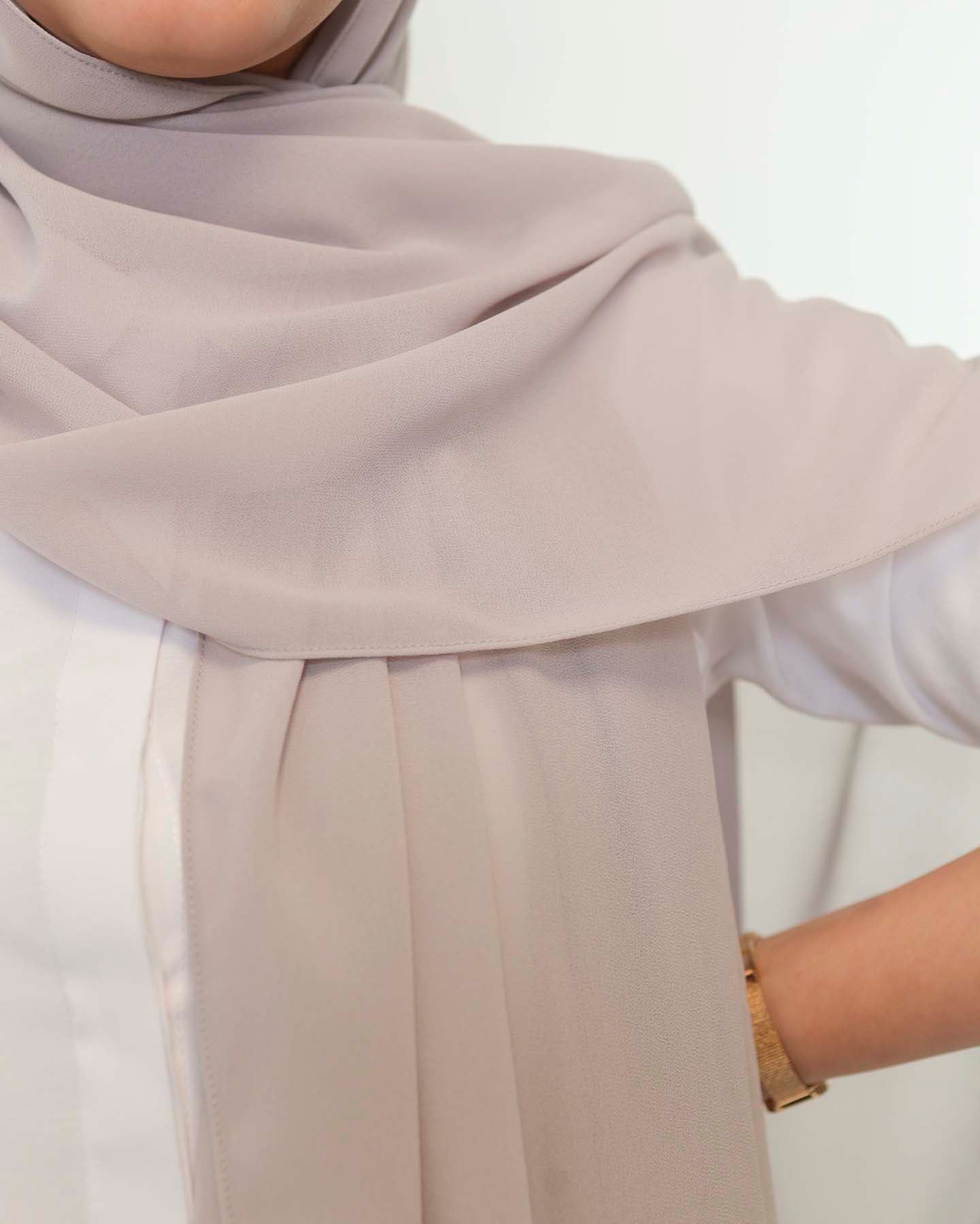 Premium Chiffon Hijab - Light Gray