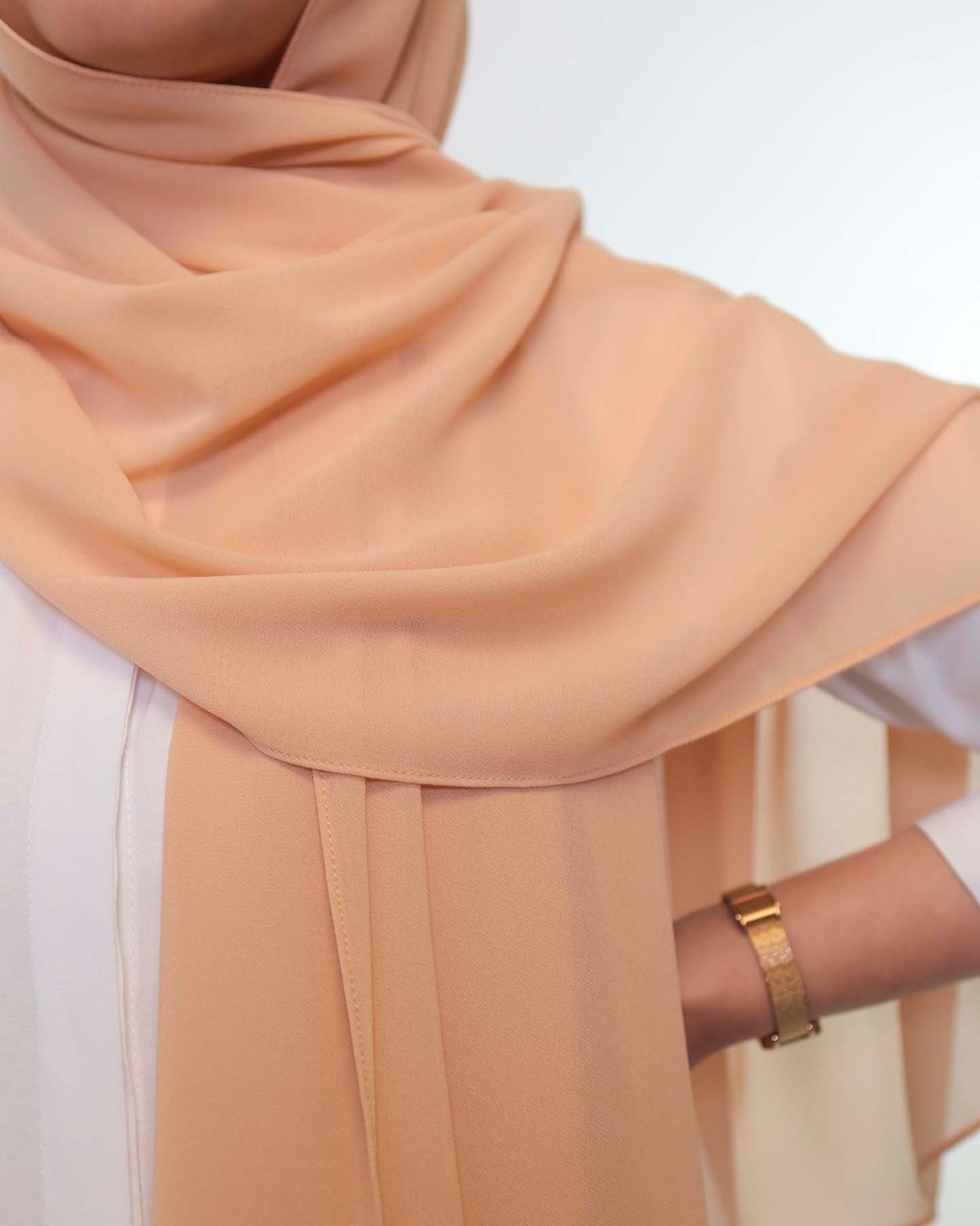 Premium Chiffon Hijab - Camel Beige