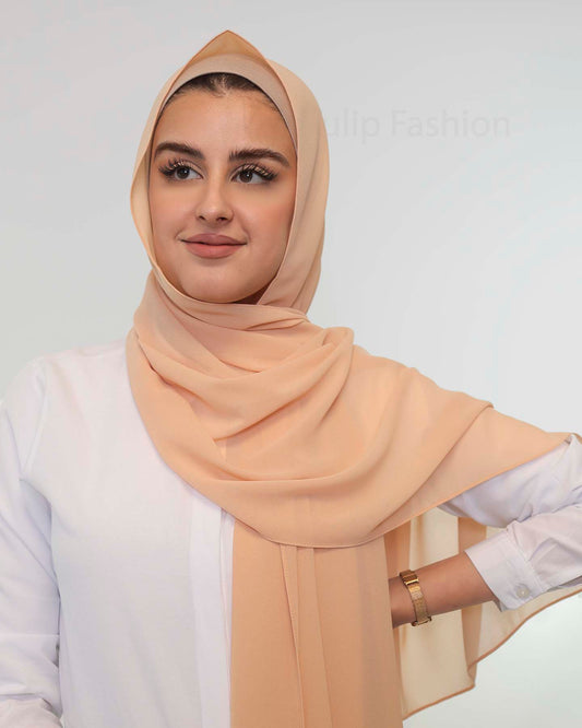 Premium Chiffon Hijab - Camel Beige