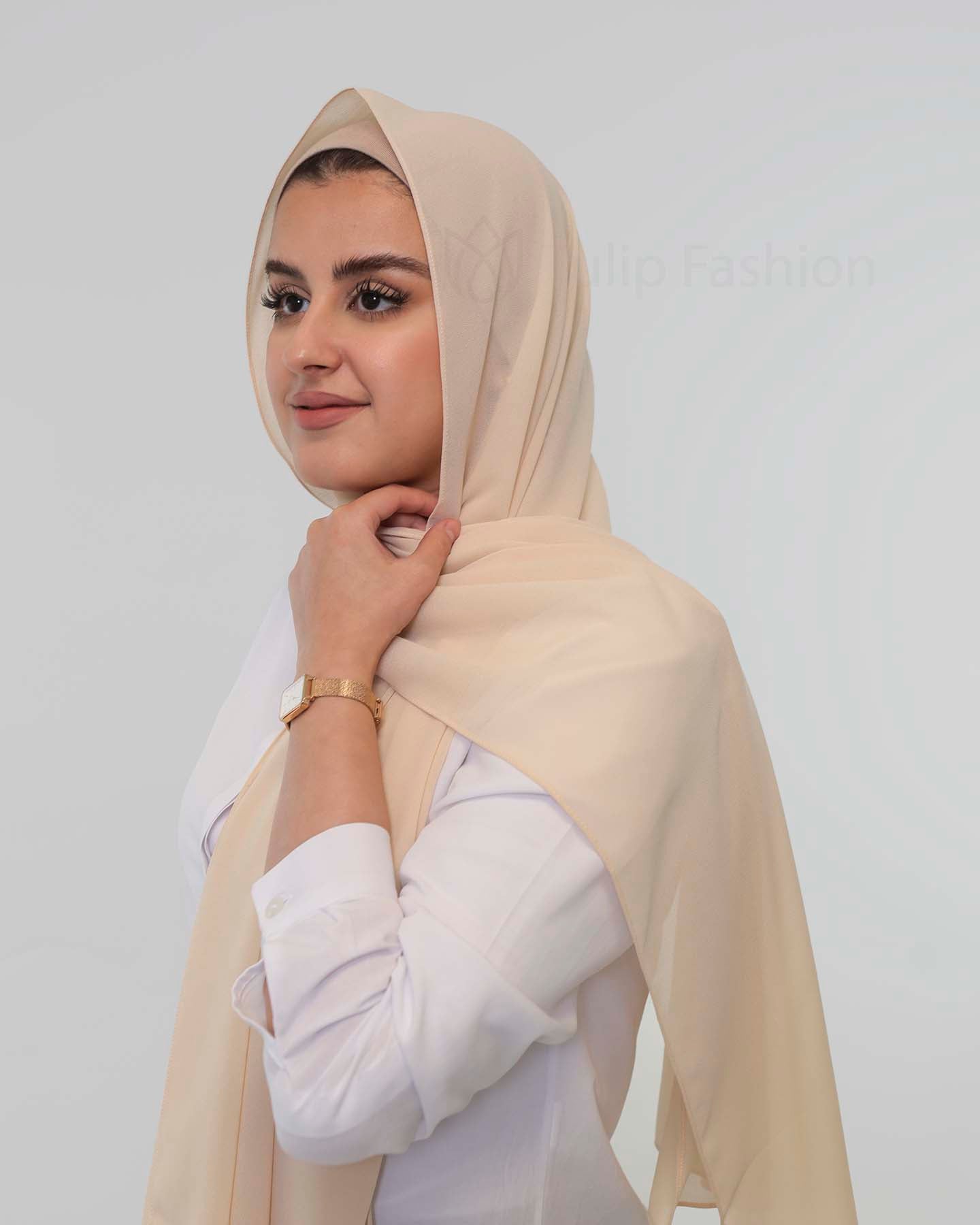 Premium Chiffon Hijab - Beige