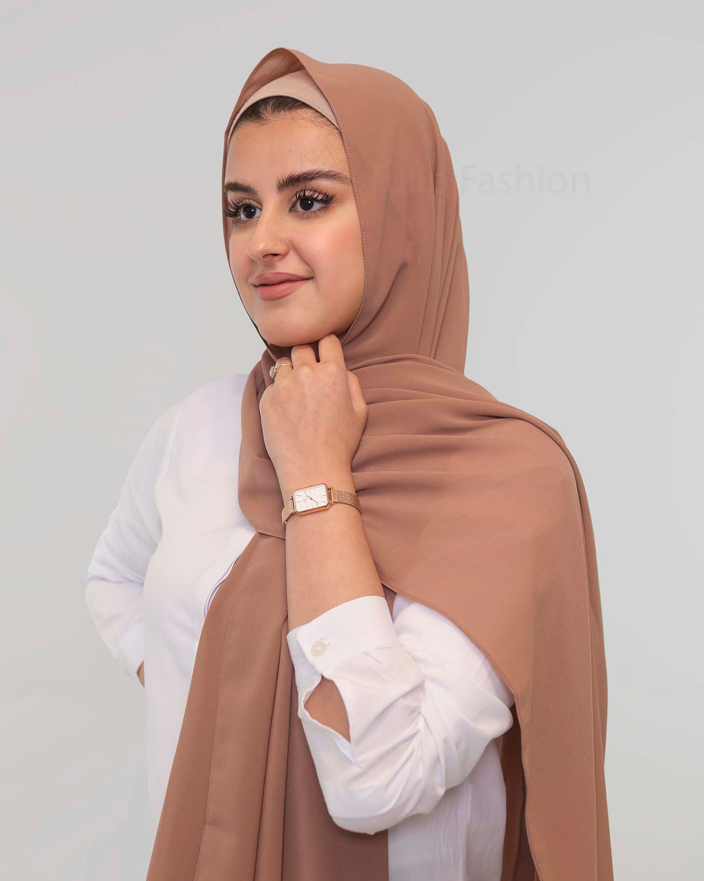 Premium Chiffon Hijab - Cacao Brown