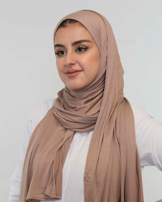 Premium Jersey Hijab - Hazel Brown